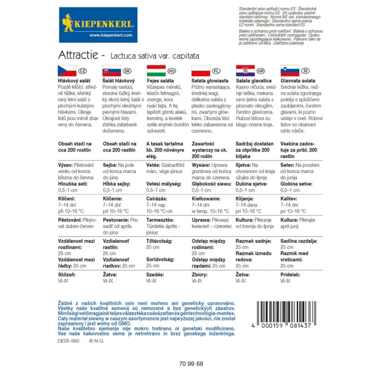 Fejes saláta vetőmag ( Attractie ) Kiepenkerl - Image 2