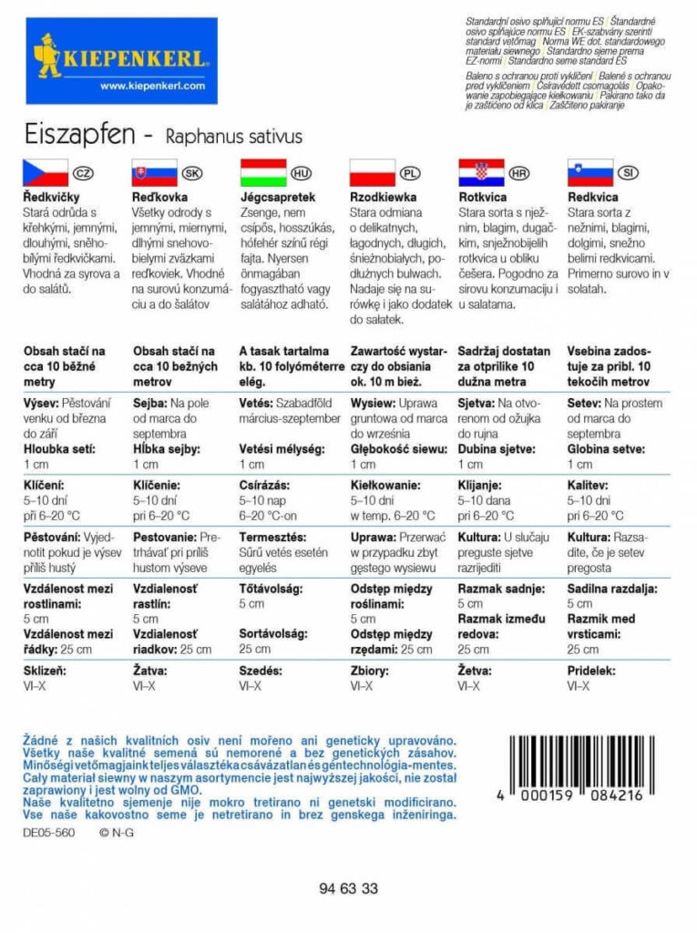 Jégcsapretek vetőmag C' ( Eiszapfen ) Kiepenkerl - Image 2