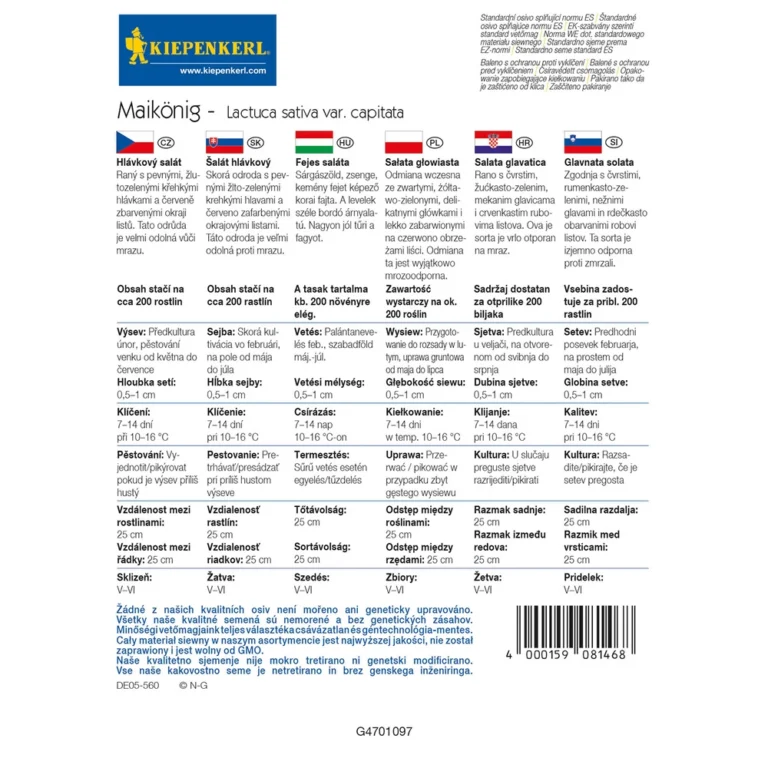 Fejes saláta vetőmag ( Maikönig ) Kiepenkerl - Image 2