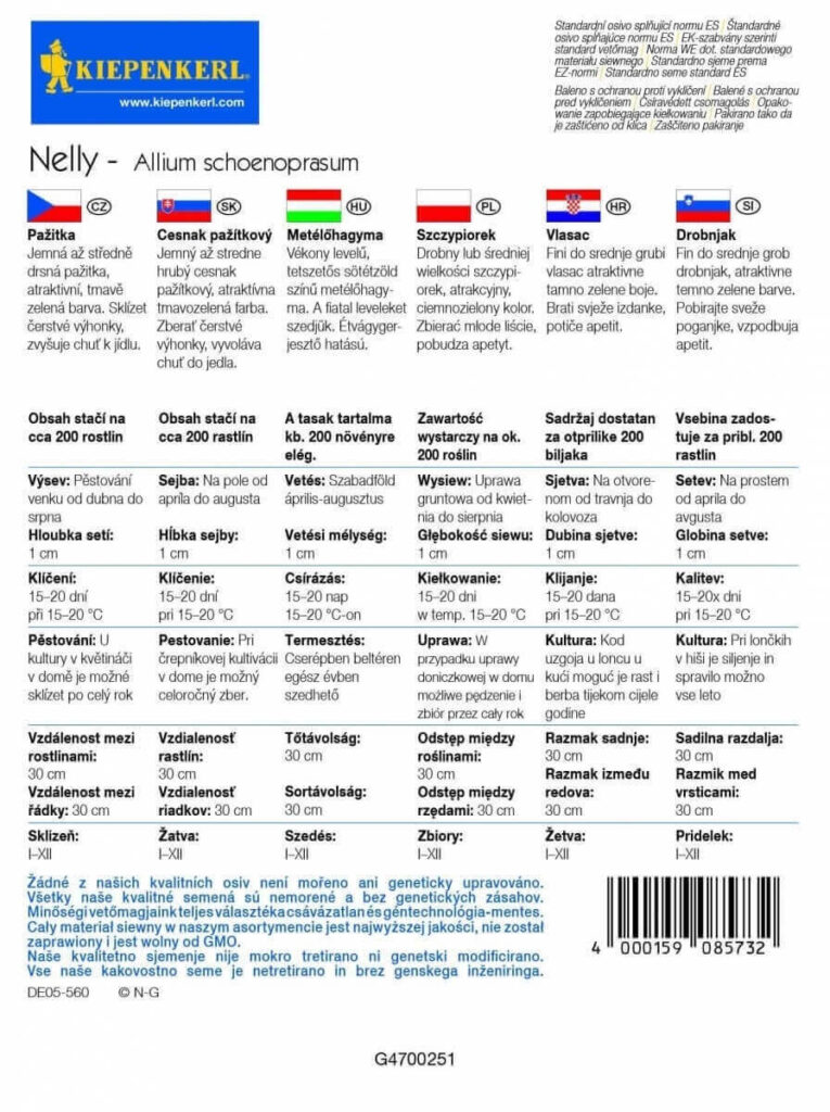 Metélőhagyma  Snidling vetőmag C '( Nelly ) Kiepenkerl - Image 2