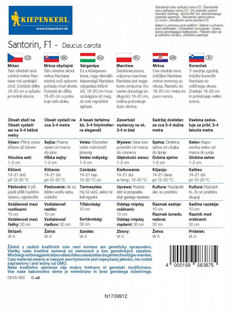 Sárgarépa vetőmag ( Santorin )Kiepenkerl - Image 2